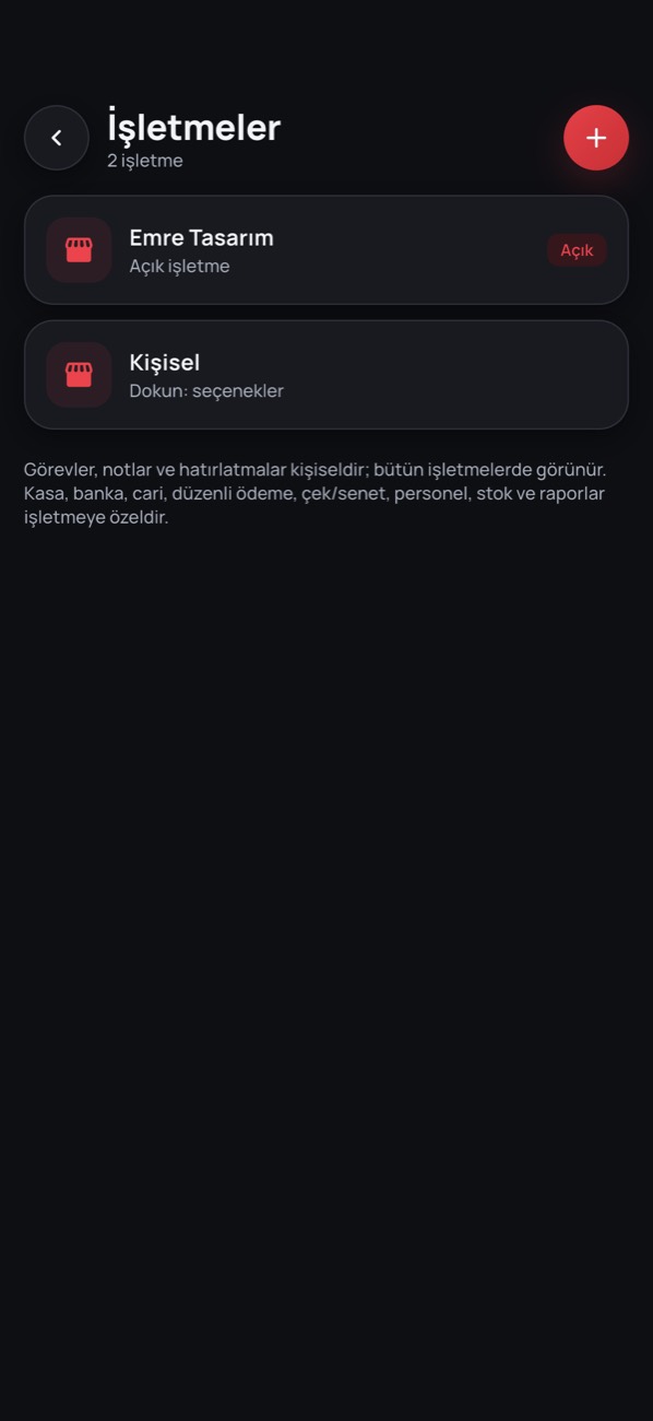 Çoklu İşletme ekranı