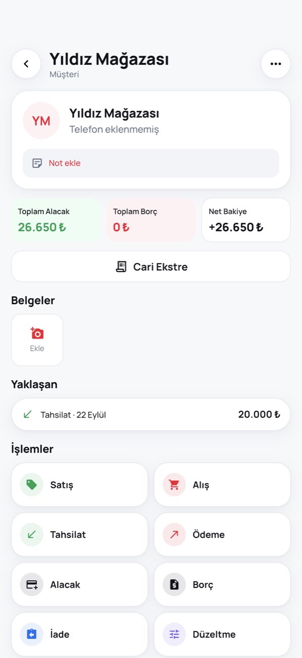 Müşteri Takibi ekranı