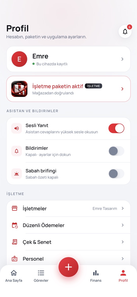 İşlerim profil ekranı